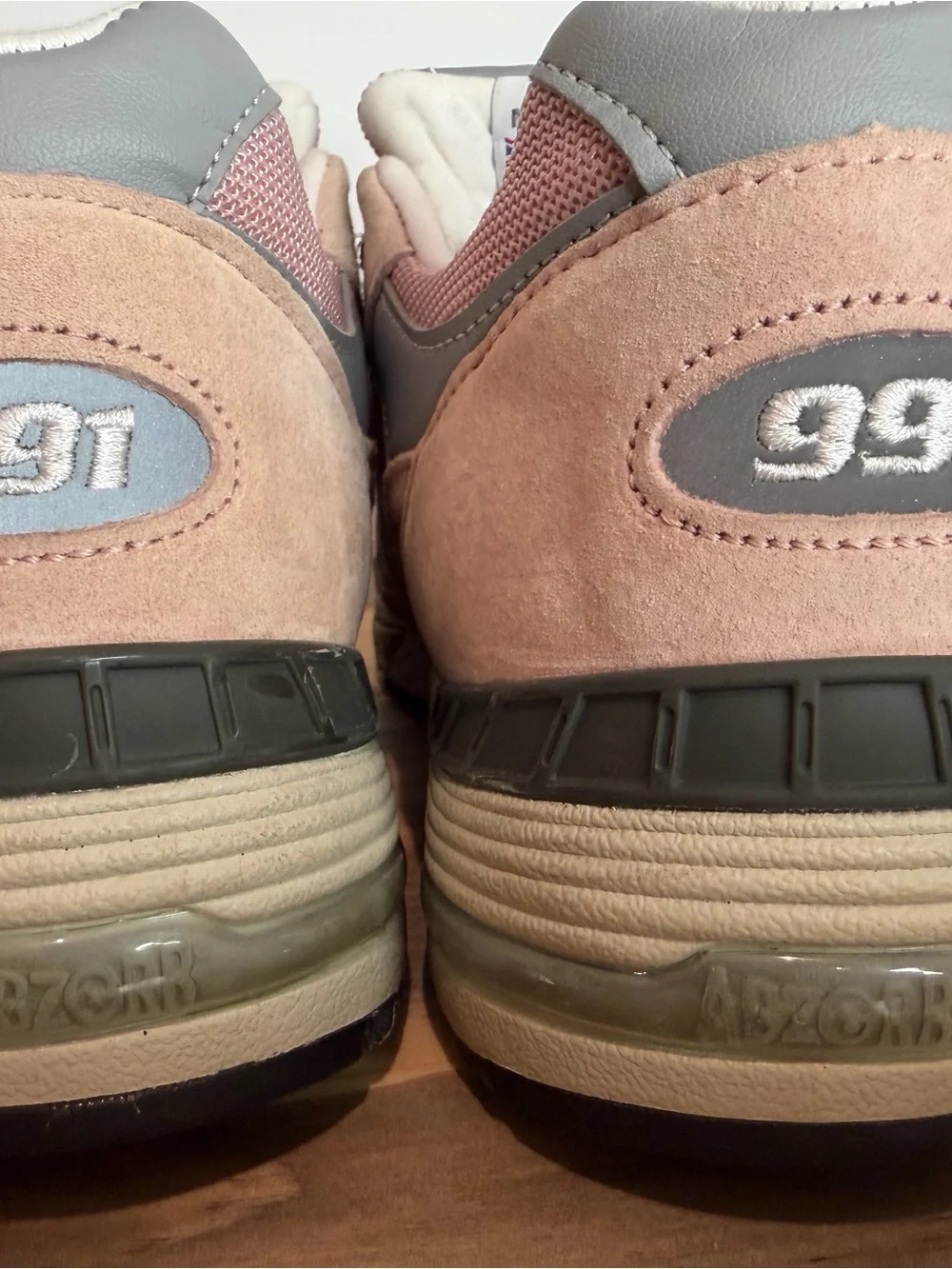 New Balance Women's Pink & Gray Tan Suede Mesh Sneakers